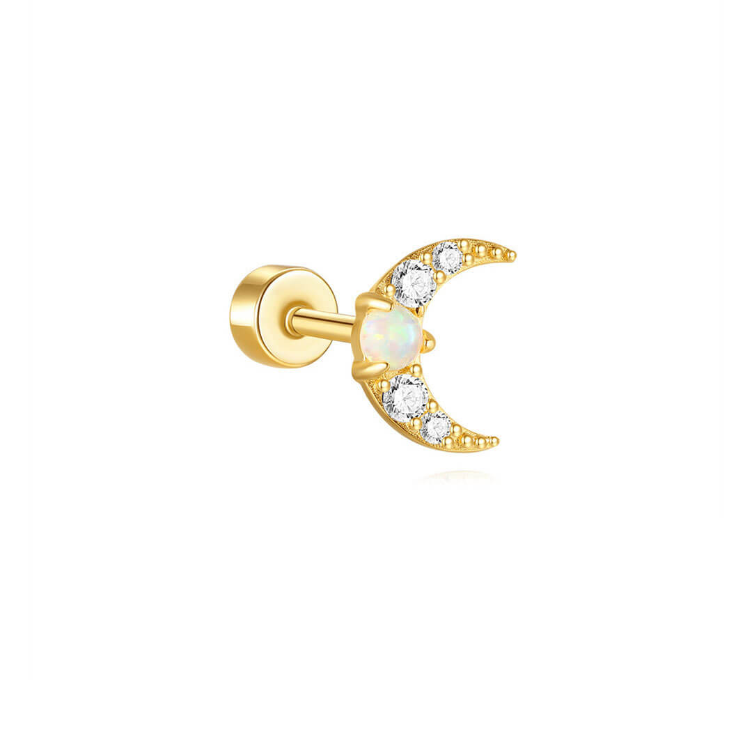 S925 Sterling Silver Moon Heart Star & Butterfly Studs Piercing Earrings Series