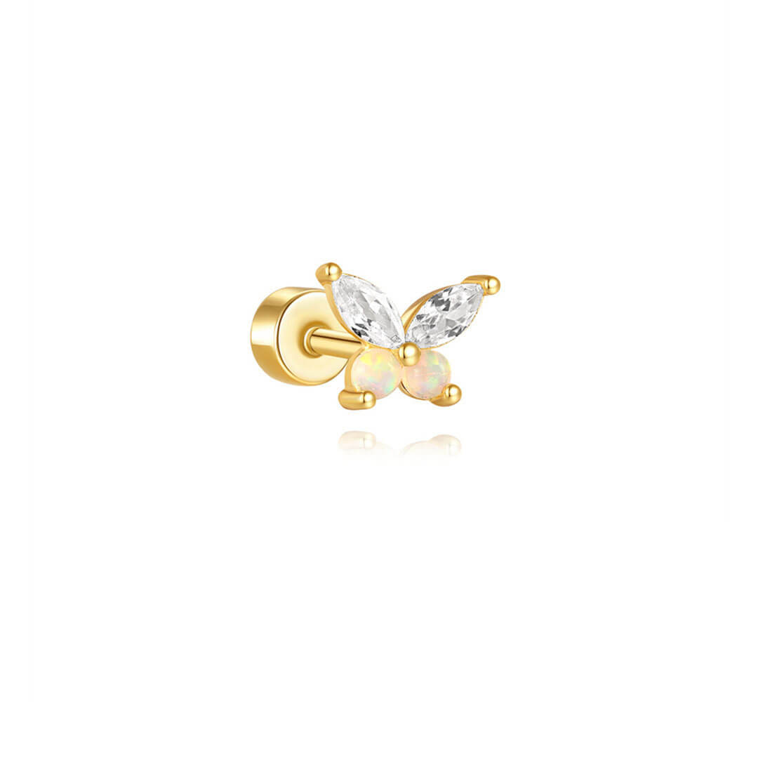 S925 Sterling Silver Moon Heart Star & Butterfly Studs Piercing Earrings Series
