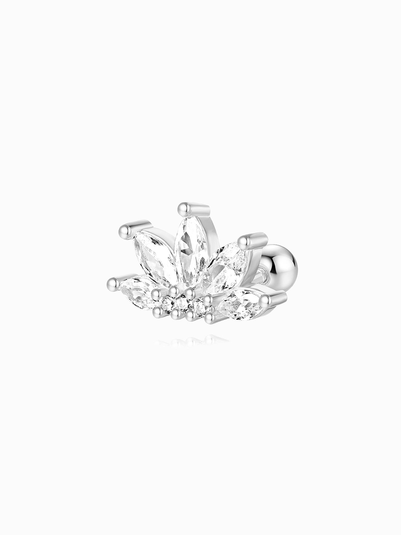 S925 Sterling Silver Five-Petal Flower Piercing Stud Earring