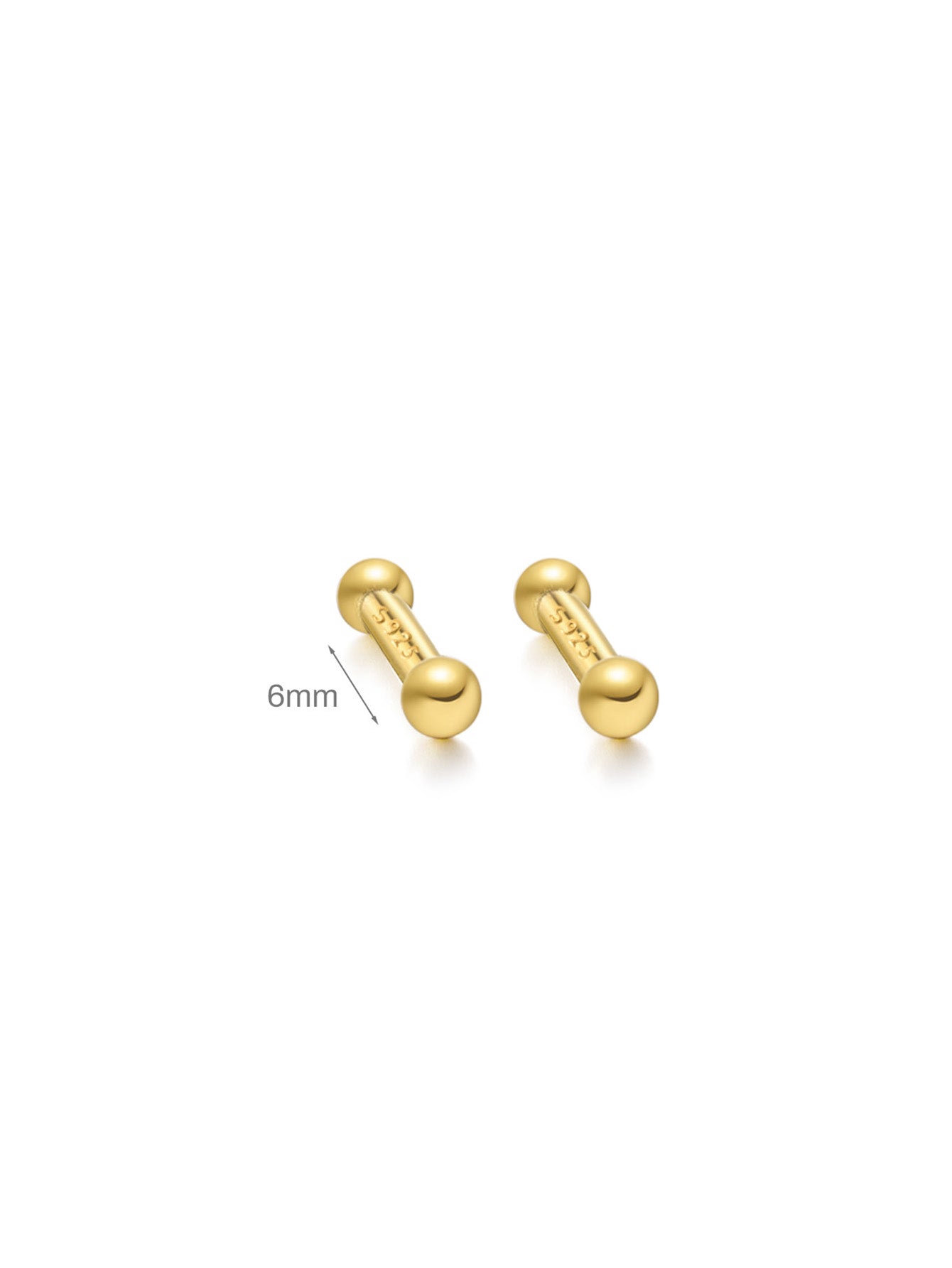 S925 Sterling Silver Minimalist Multiple Sizes Piercing Stud Earring