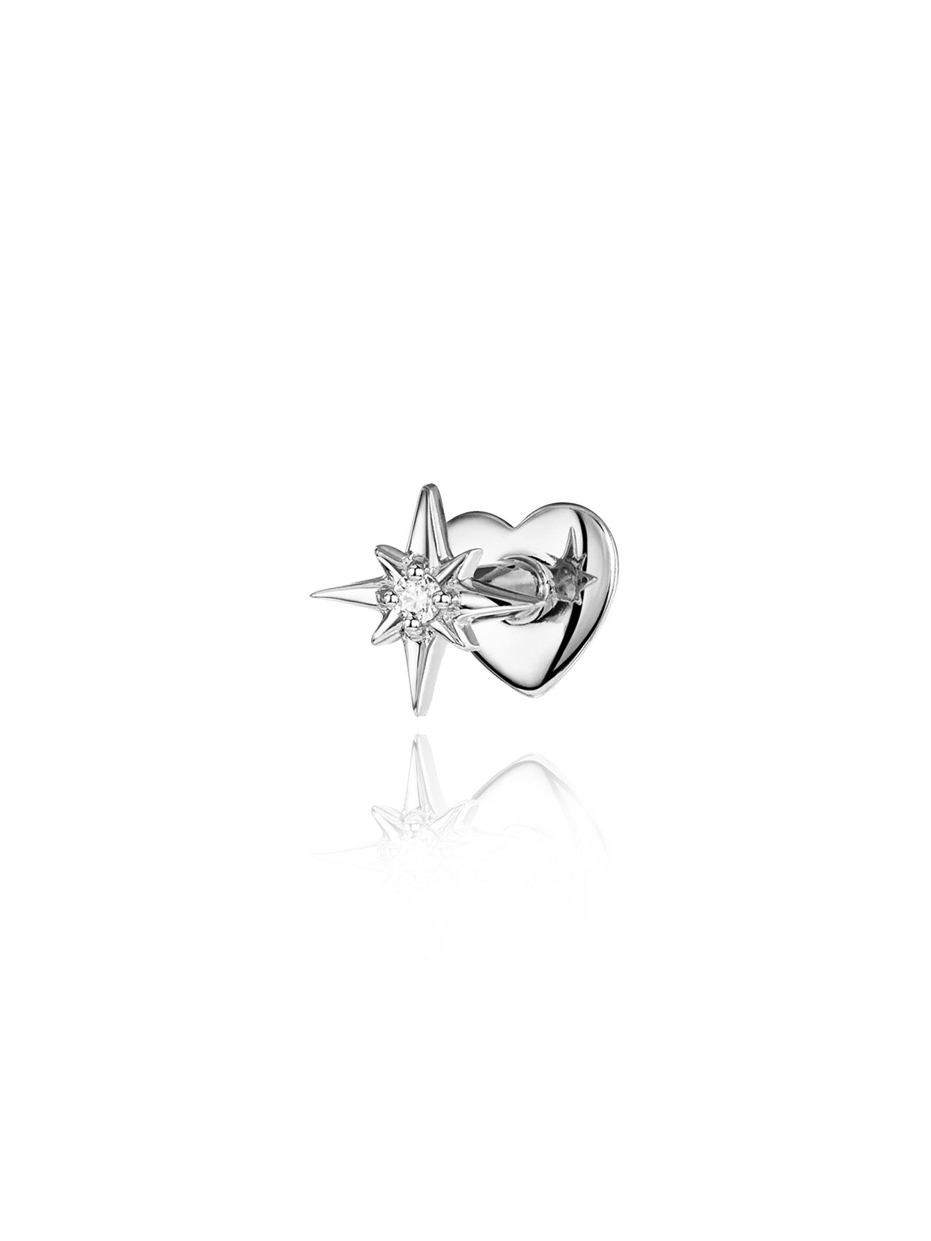 S925 Star&Heart Double Sided Ear Piercing Stud
