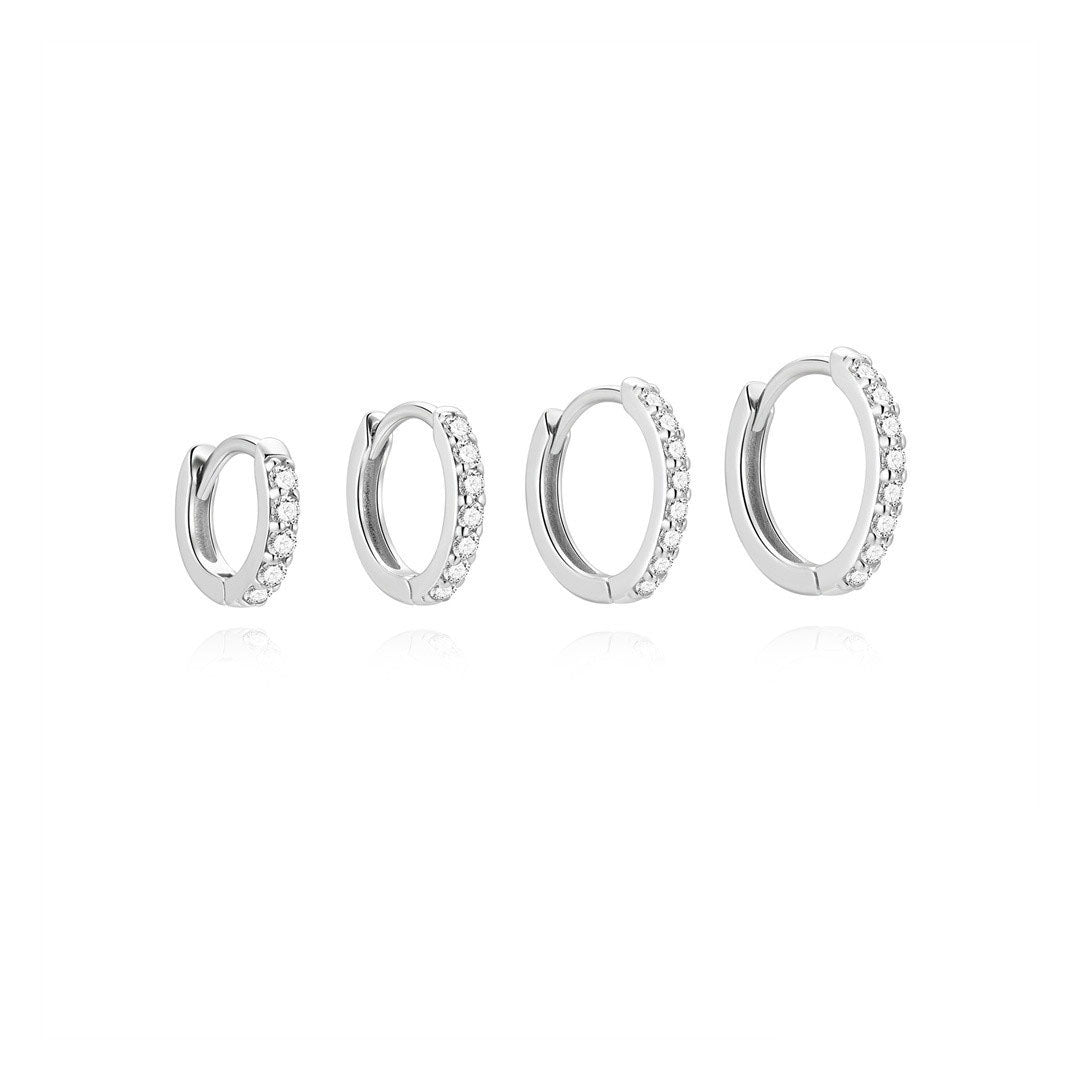 S925 Sterling Silver Minimalist Multiple Sizes Hoop Earrings