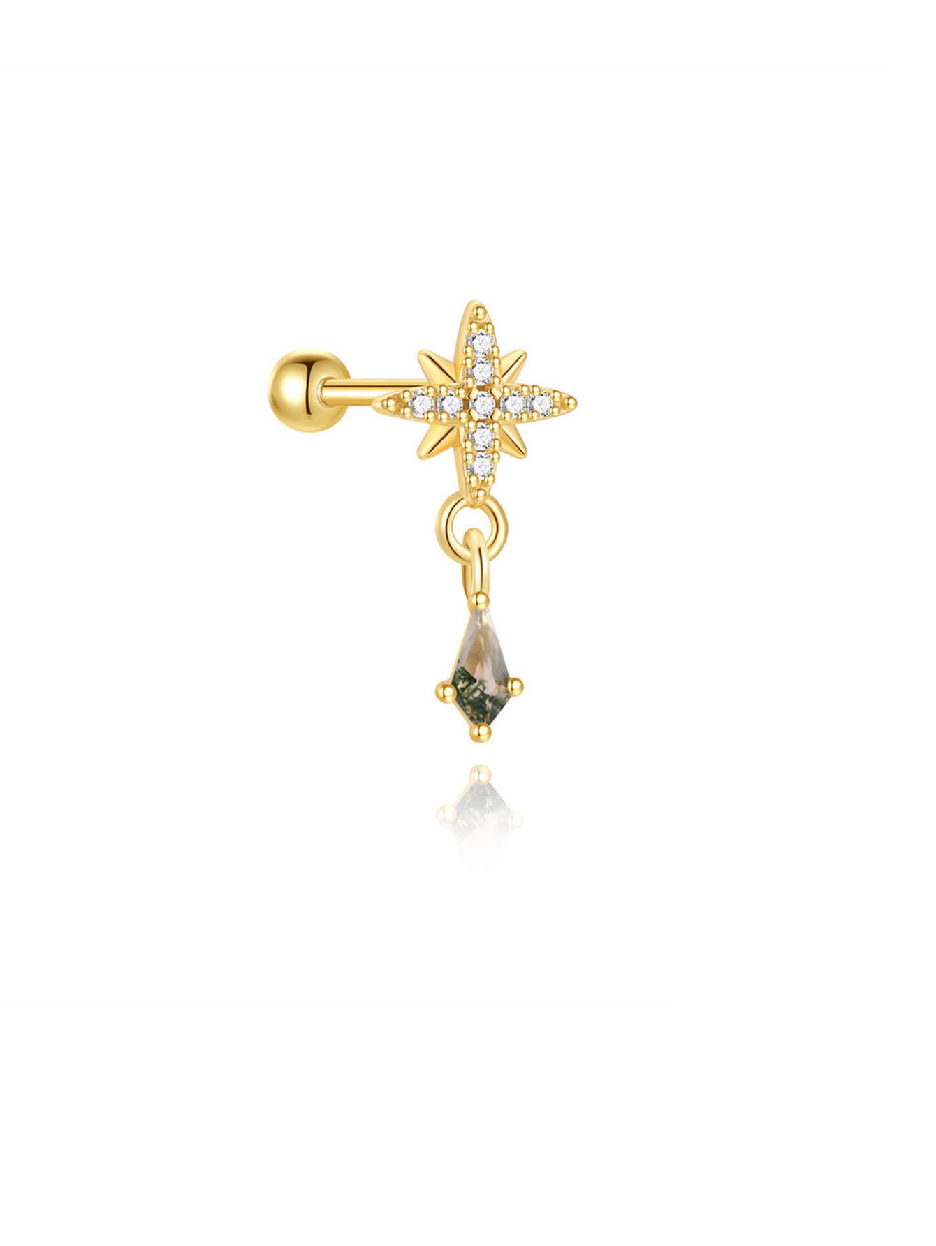 S925 Sterling Silver Drops Star Tassel Studs Piercing Earrings Series