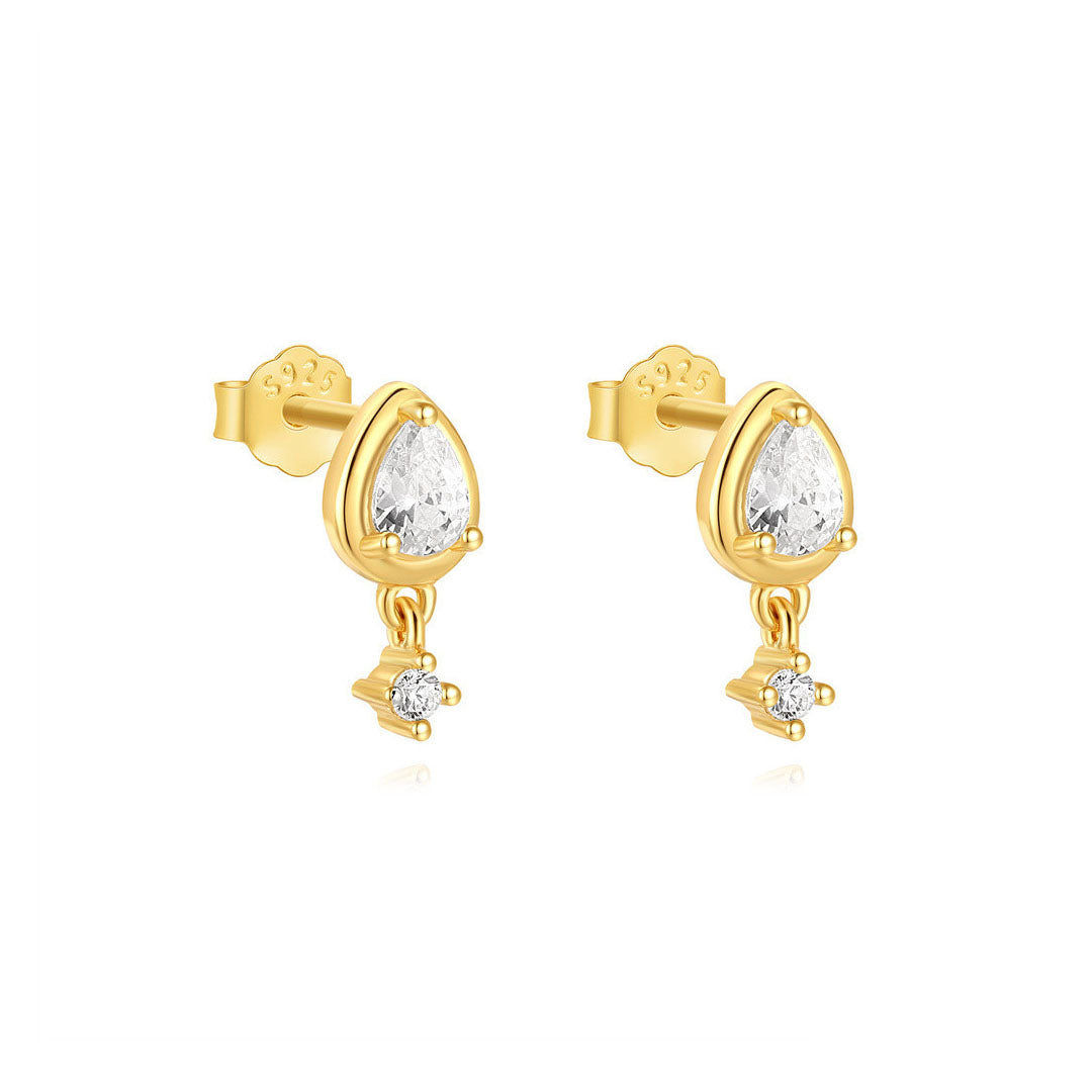 S925 Sterling Silver Petal Pearl Stud Earrings