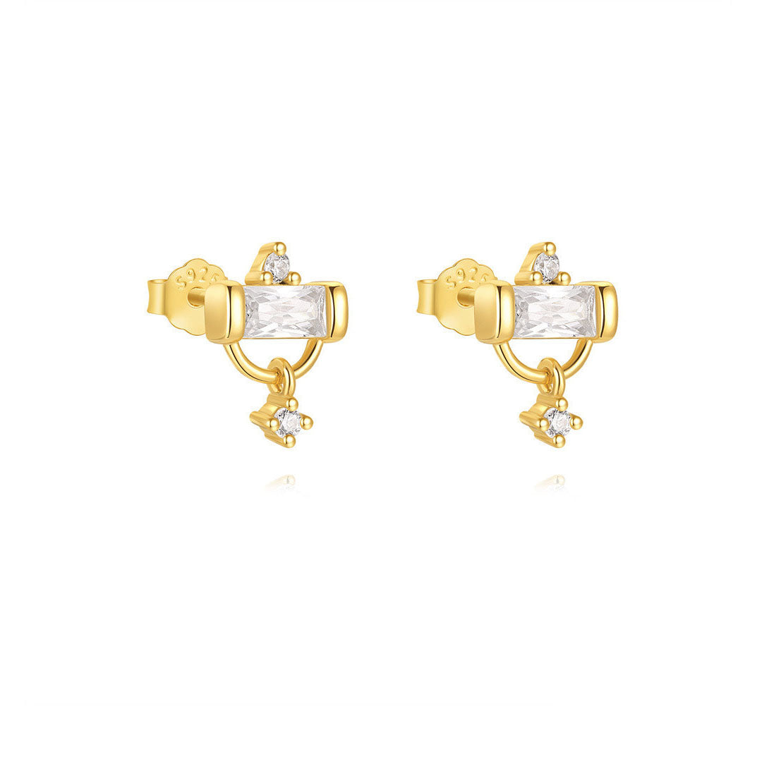 S925 Sterling Silver Petal Pearl Stud Earrings