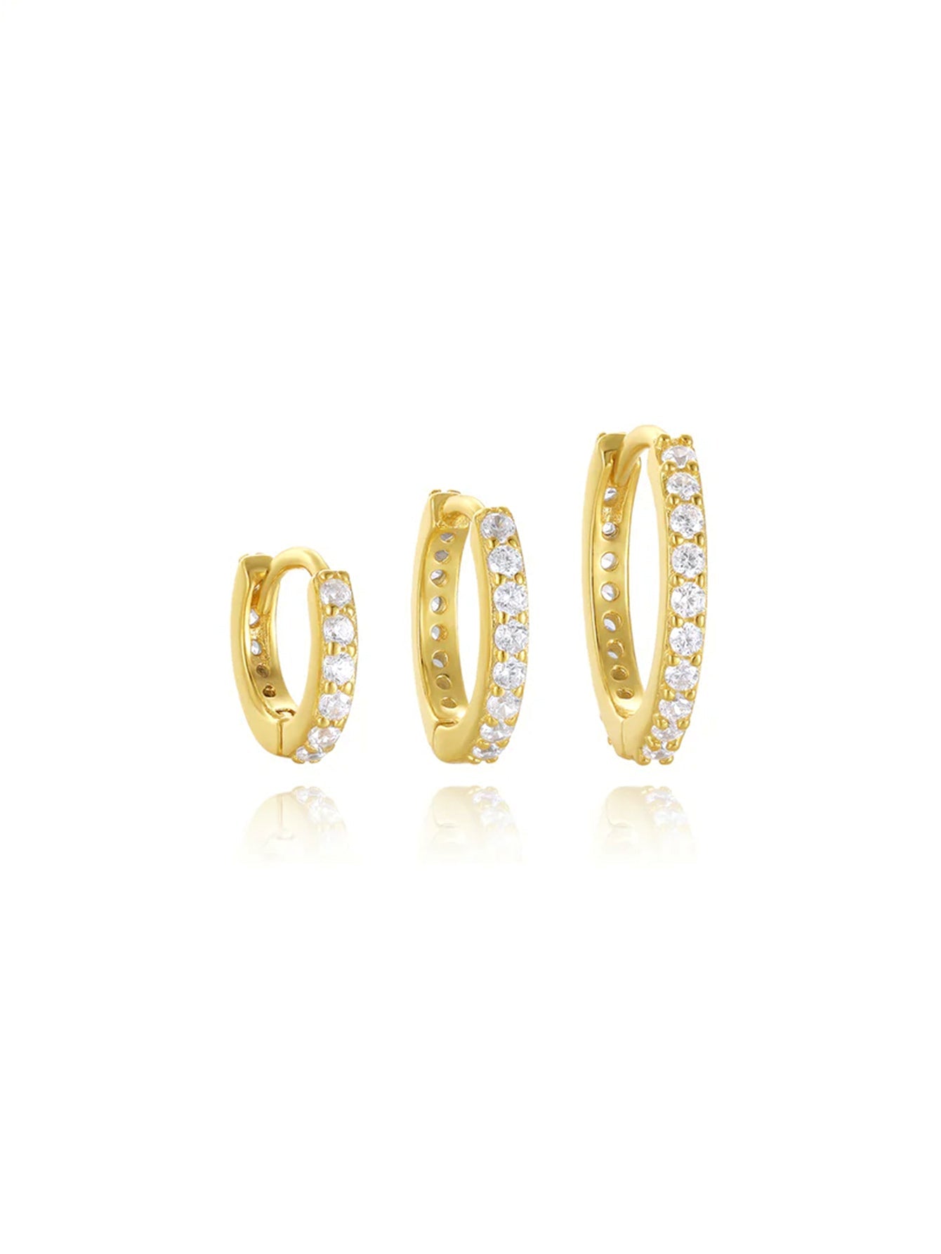 S925 Multi-Size Sparkling Zirconia Hoop Earring Set