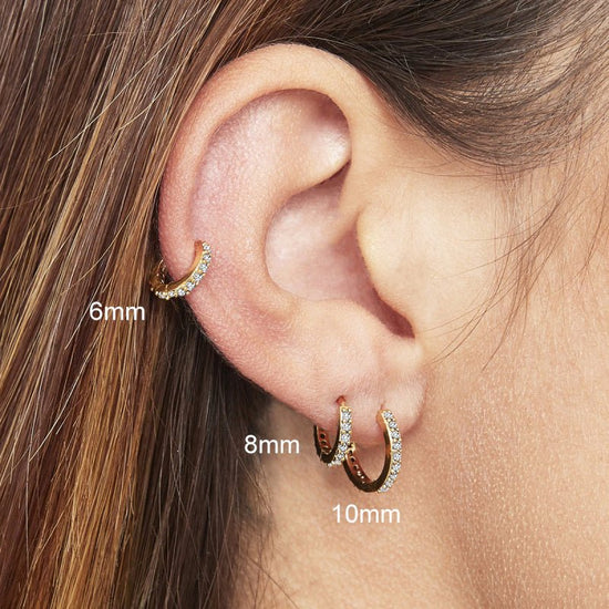 S925 Multi-Size Sparkling Zirconia Hoop Earring Set