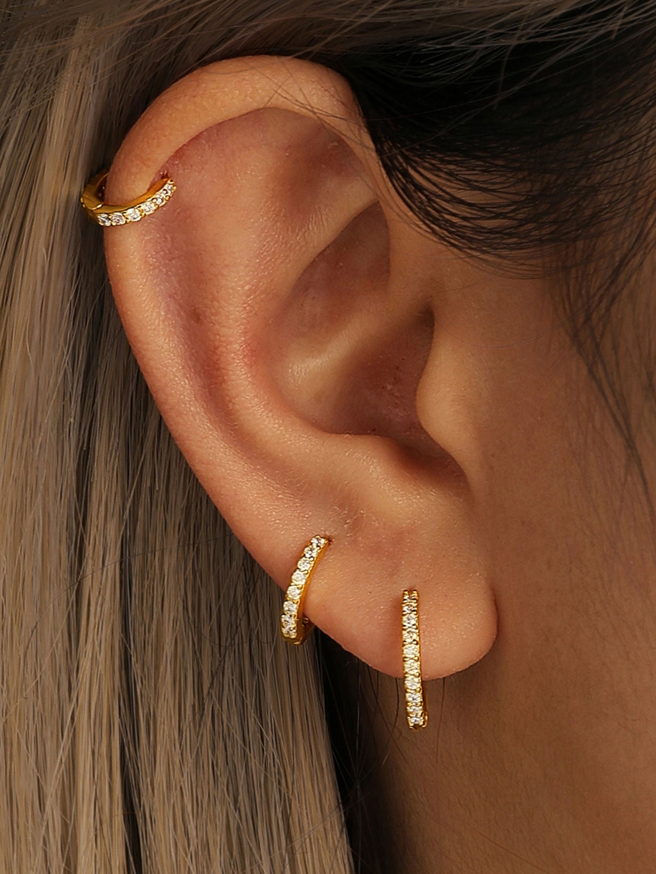 S925 Multi-Size Sparkling Zirconia Hoop Earring Set