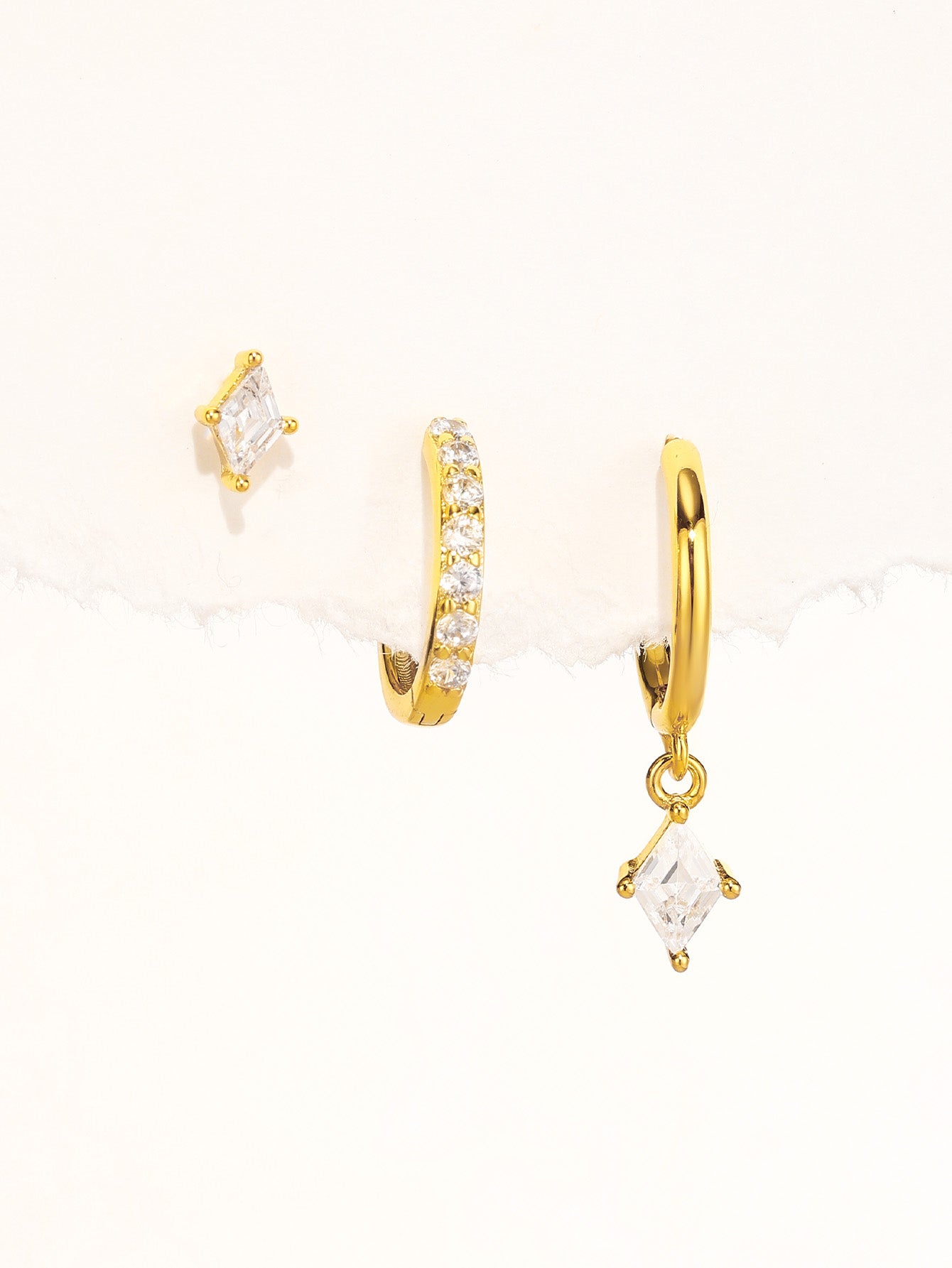S925 Minimalist Zirconia Earrings Set