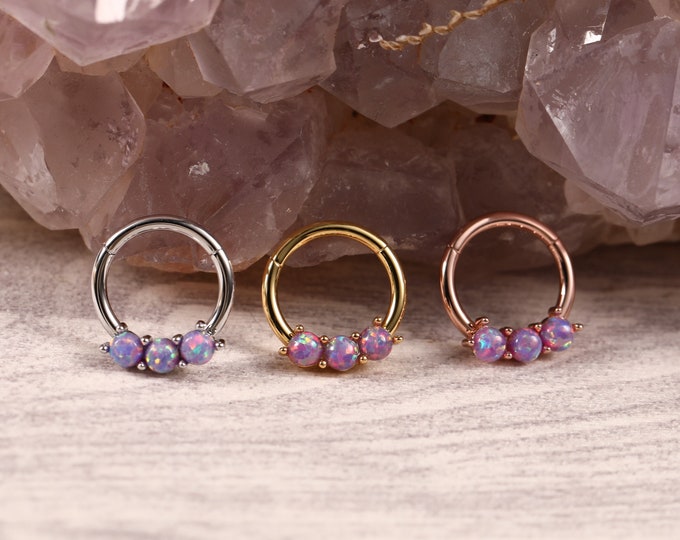 G23 Titanium Purple Opal Piercing Daith