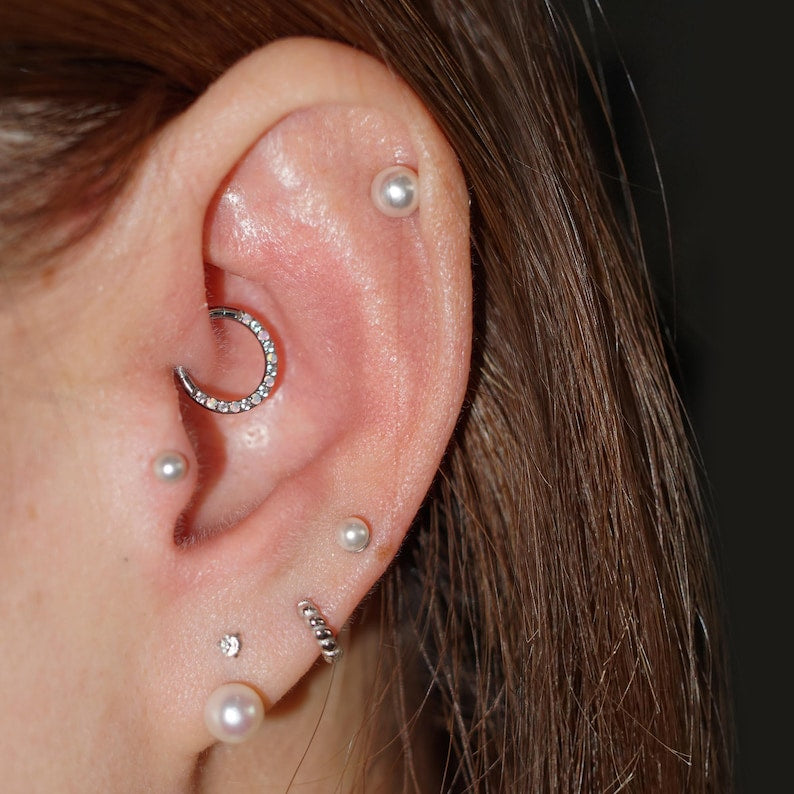 G23 Titanium Opal Septum & Daith Hoop