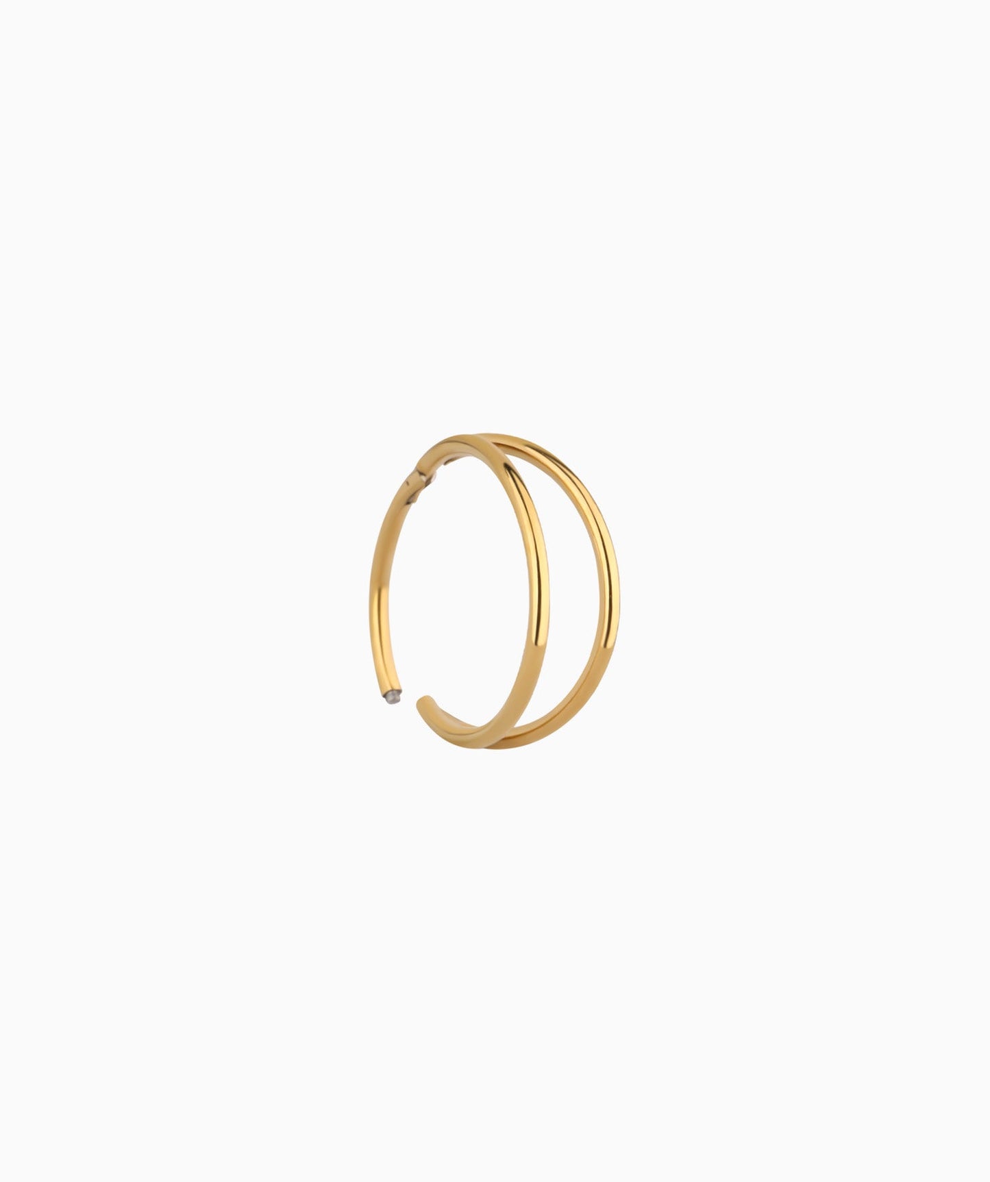 G23 Titanium Waterproof Refined Layers Double Hoop Clicker Earrings
