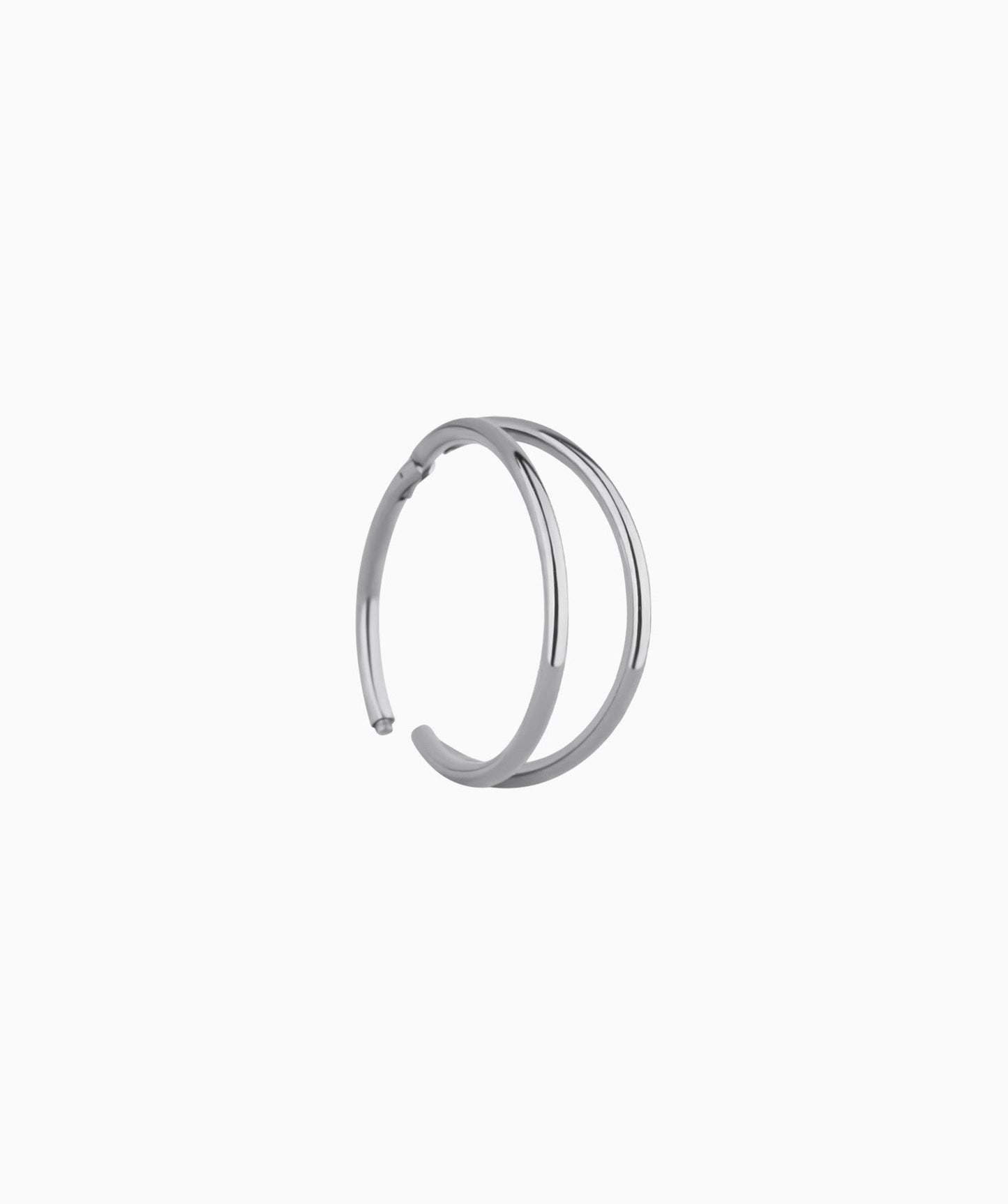 G23 Titanium Waterproof Refined Layers Double Hoop Clicker Earrings