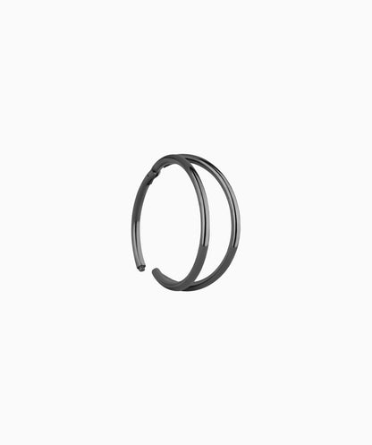 G23 Titanium Waterproof Refined Layers Double Hoop Clicker Earrings