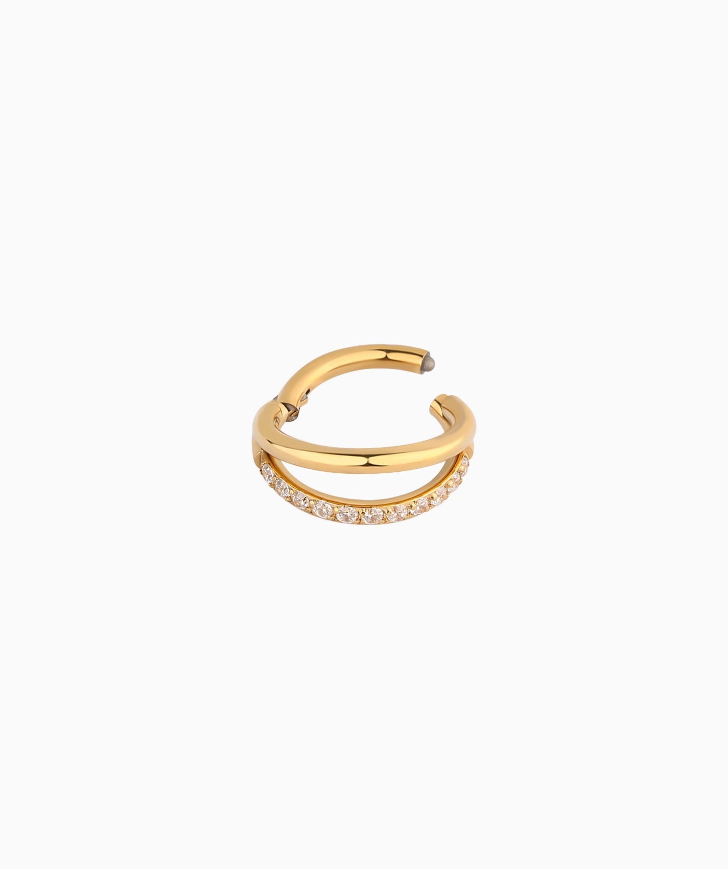 G23 Titanium Waterproof Sparkling Double Layer Clicker Hoop