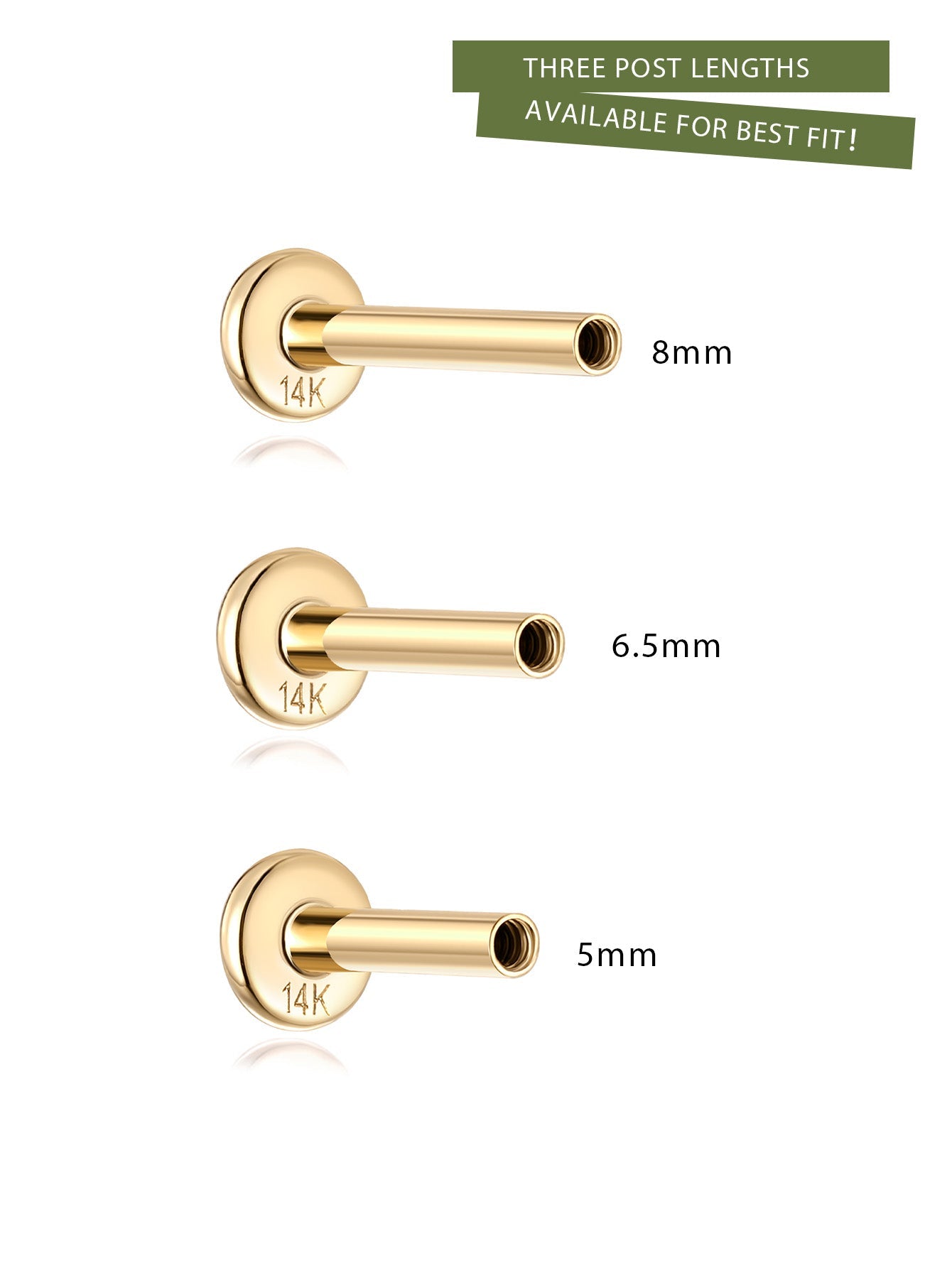 14K Solid Gold Waterproof Trinity Knot Stud Earrings