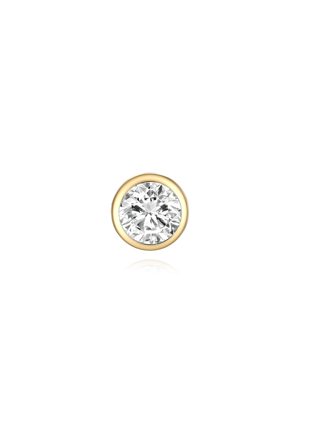 14K Solid Gold Waterproof Threaded Stud Earrings with Zircon