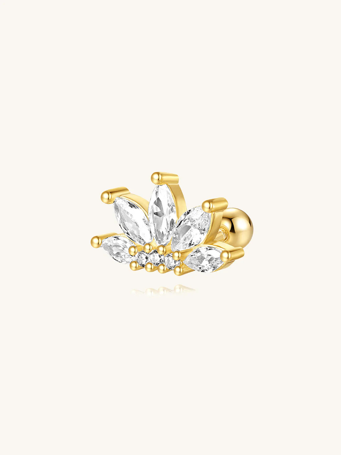 S925 Sterling Silver Five-Petal Flower Piercing Stud Earring