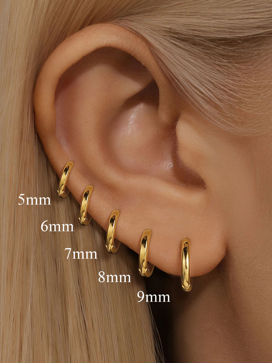 925 Sterling Silver Multi Size Hoop Huggie Earrings