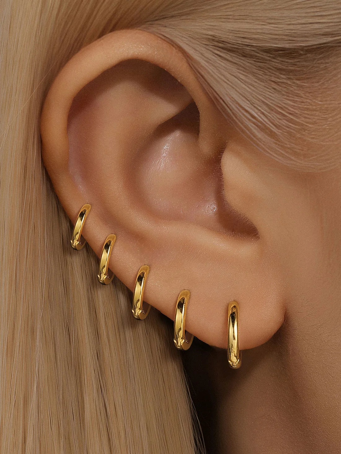 925 Sterling Silver Multi Size Hoop Huggie Earrings