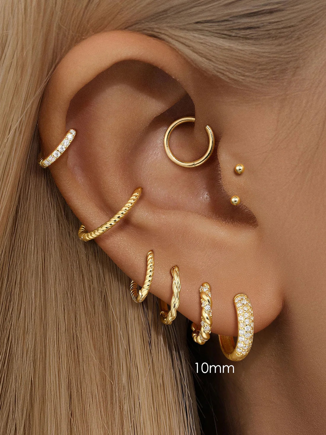 S925 Luxury Wide Zircon Hoop Earrings