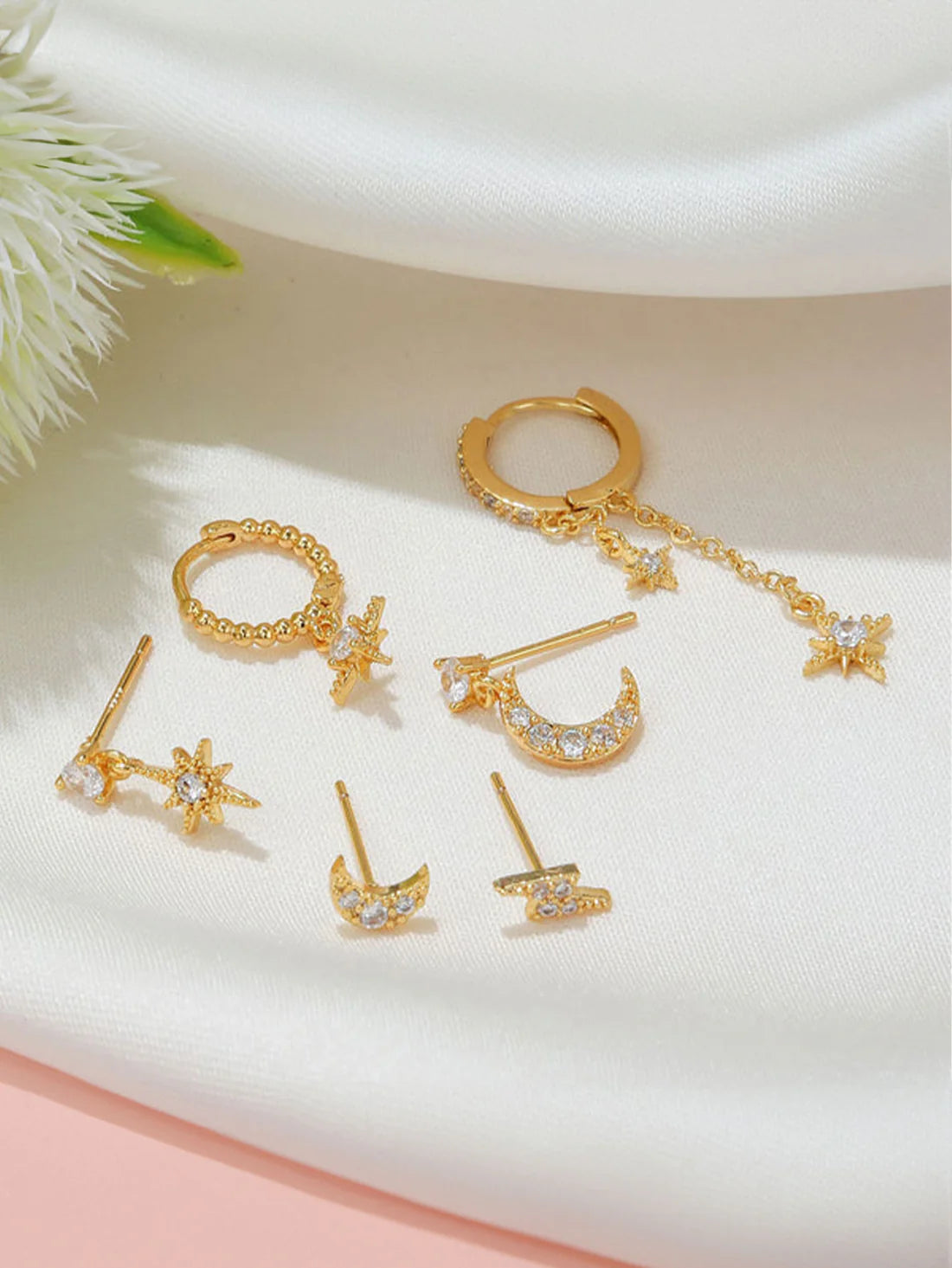 S925 Celestial Moon and Star Set