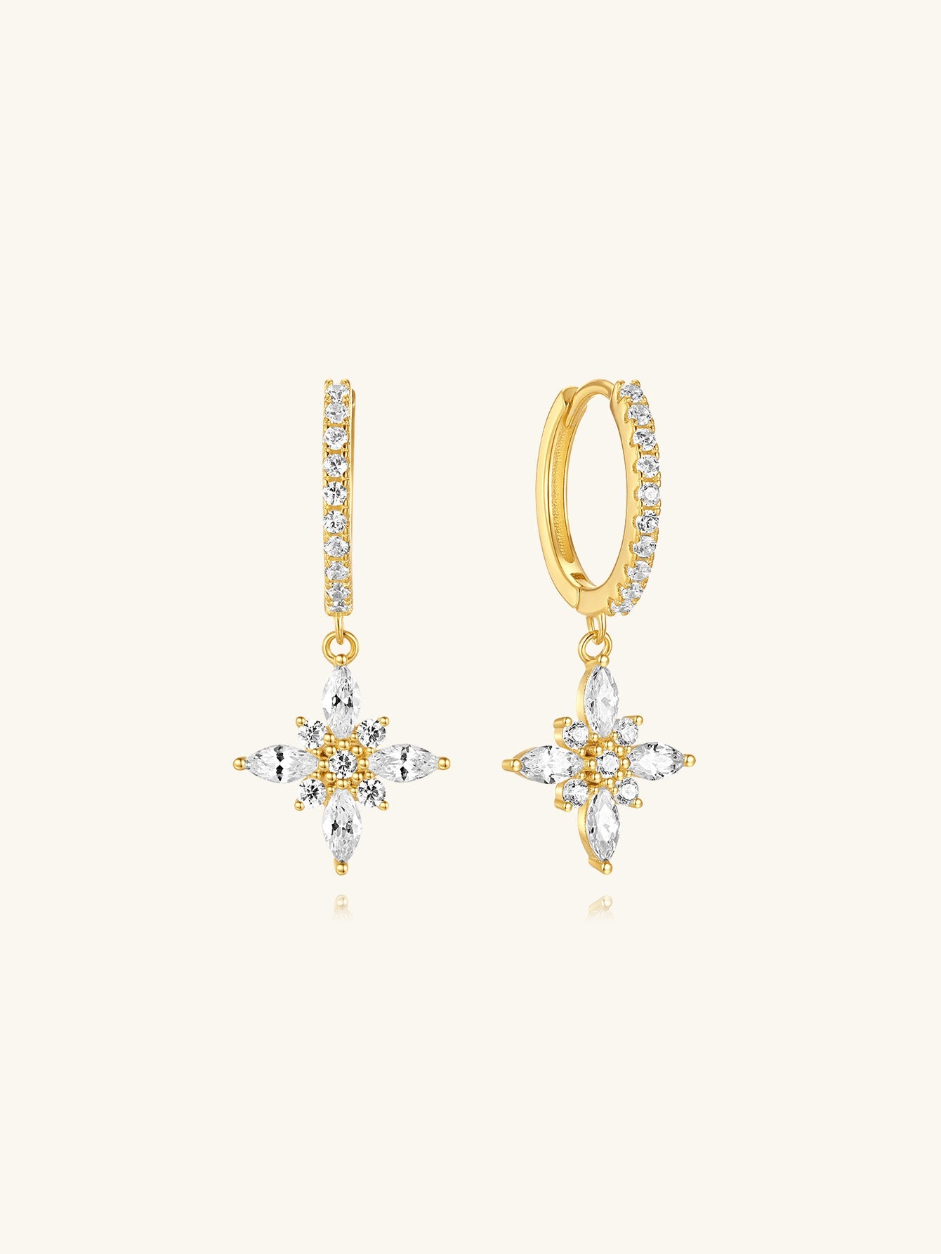 S925 Flower Inlaid Zircon Earrings