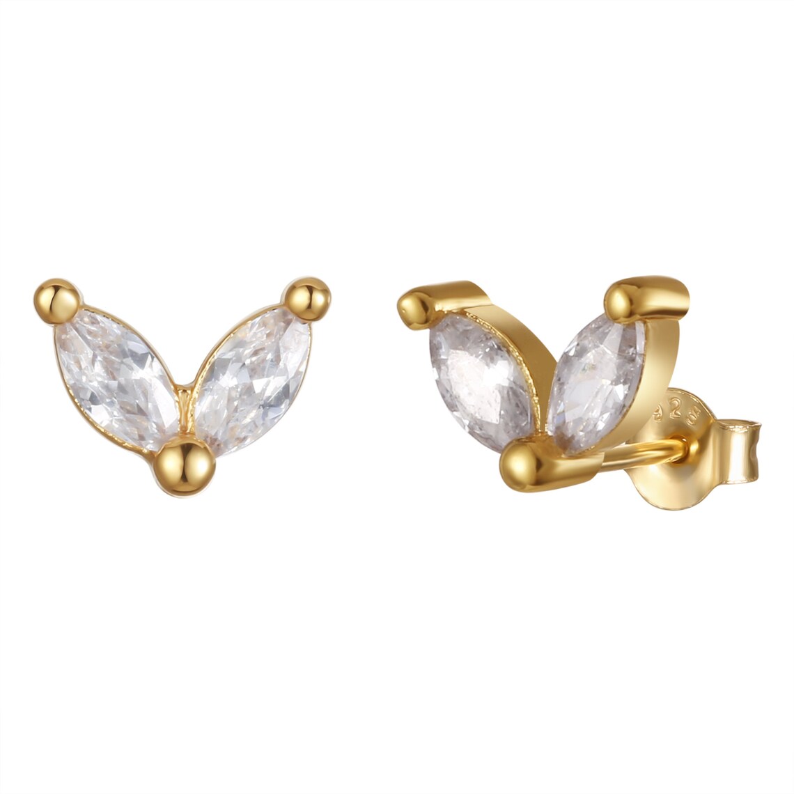 S925 Flower Drop Earring Set