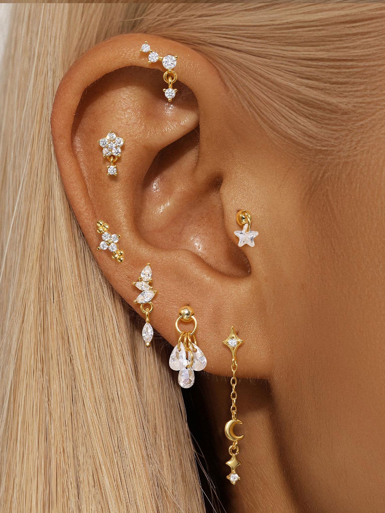 STARJEWELEYK10ピアスMOON&SUNPIERCEDEARRINGS STARJEWELEYK10ピアスMOON&SUNPIERCEDEARRINGS