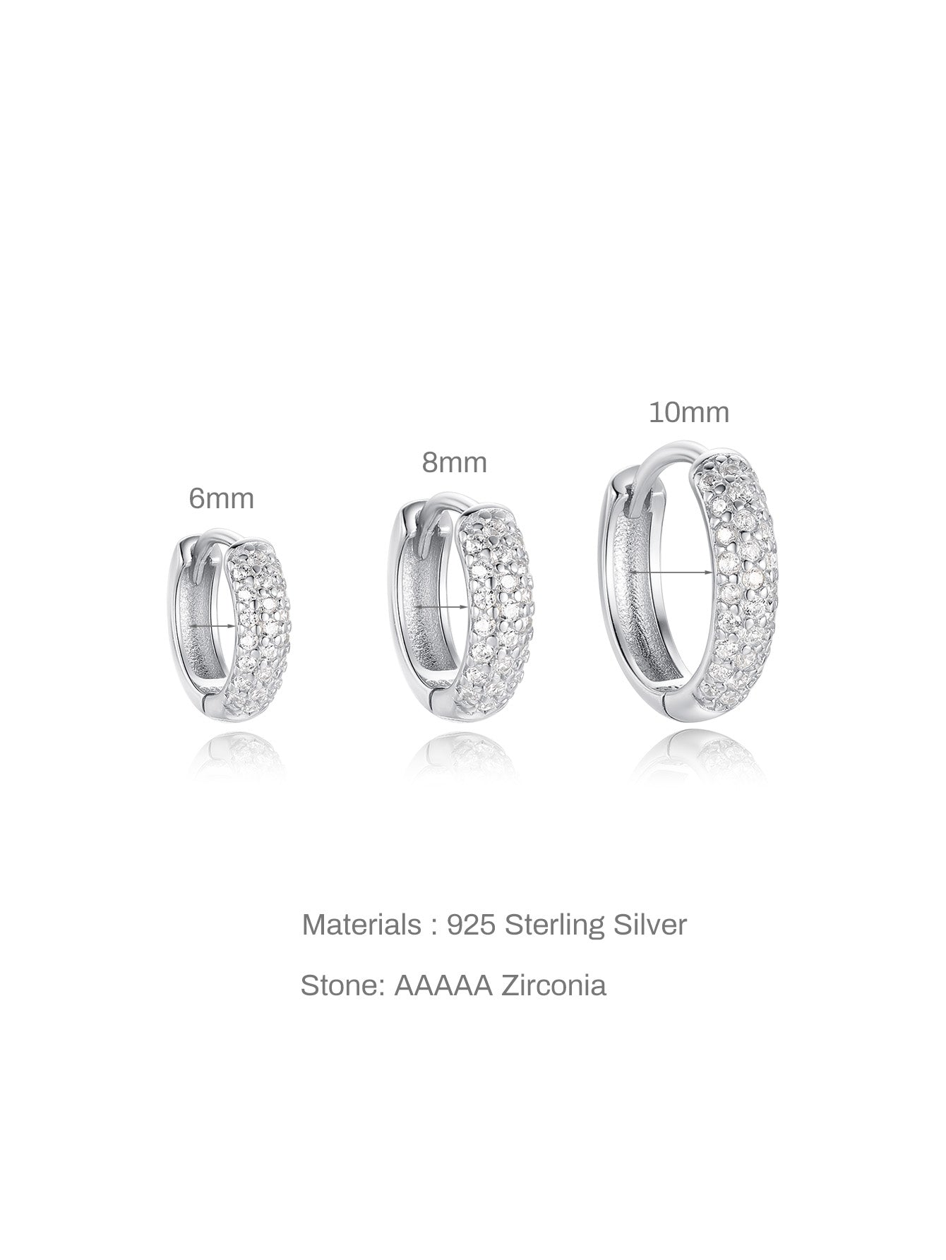 S925 Luxury Wide Zircon Hoop Earrings