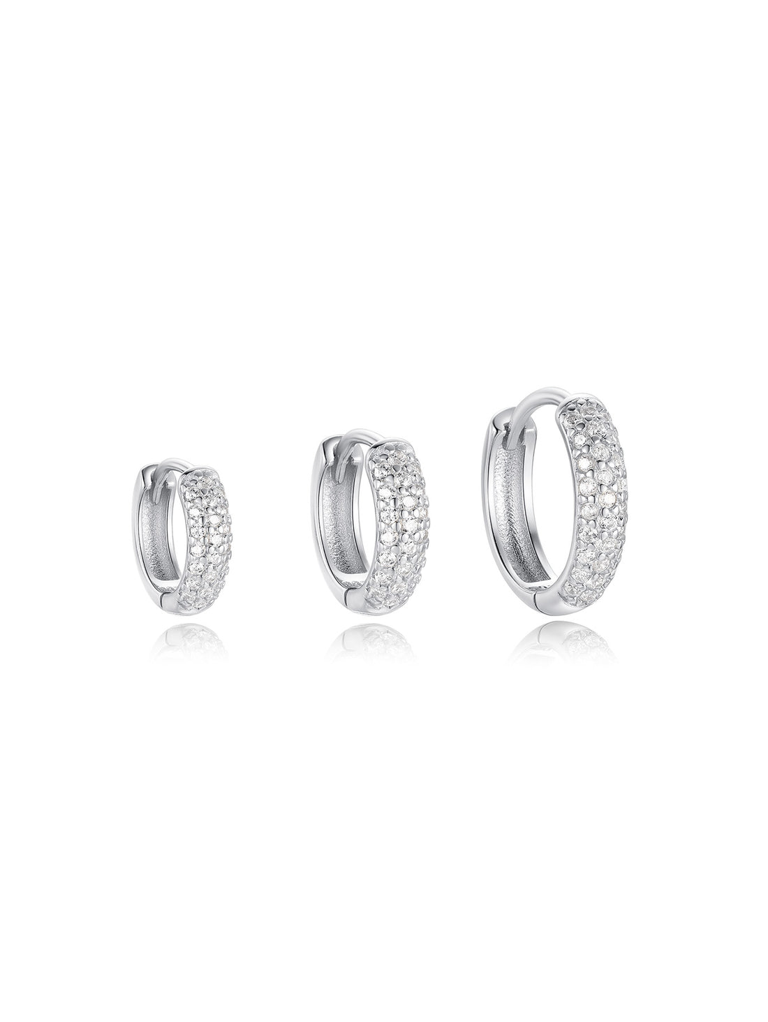 S925 Luxury Wide Zircon Hoop Earrings