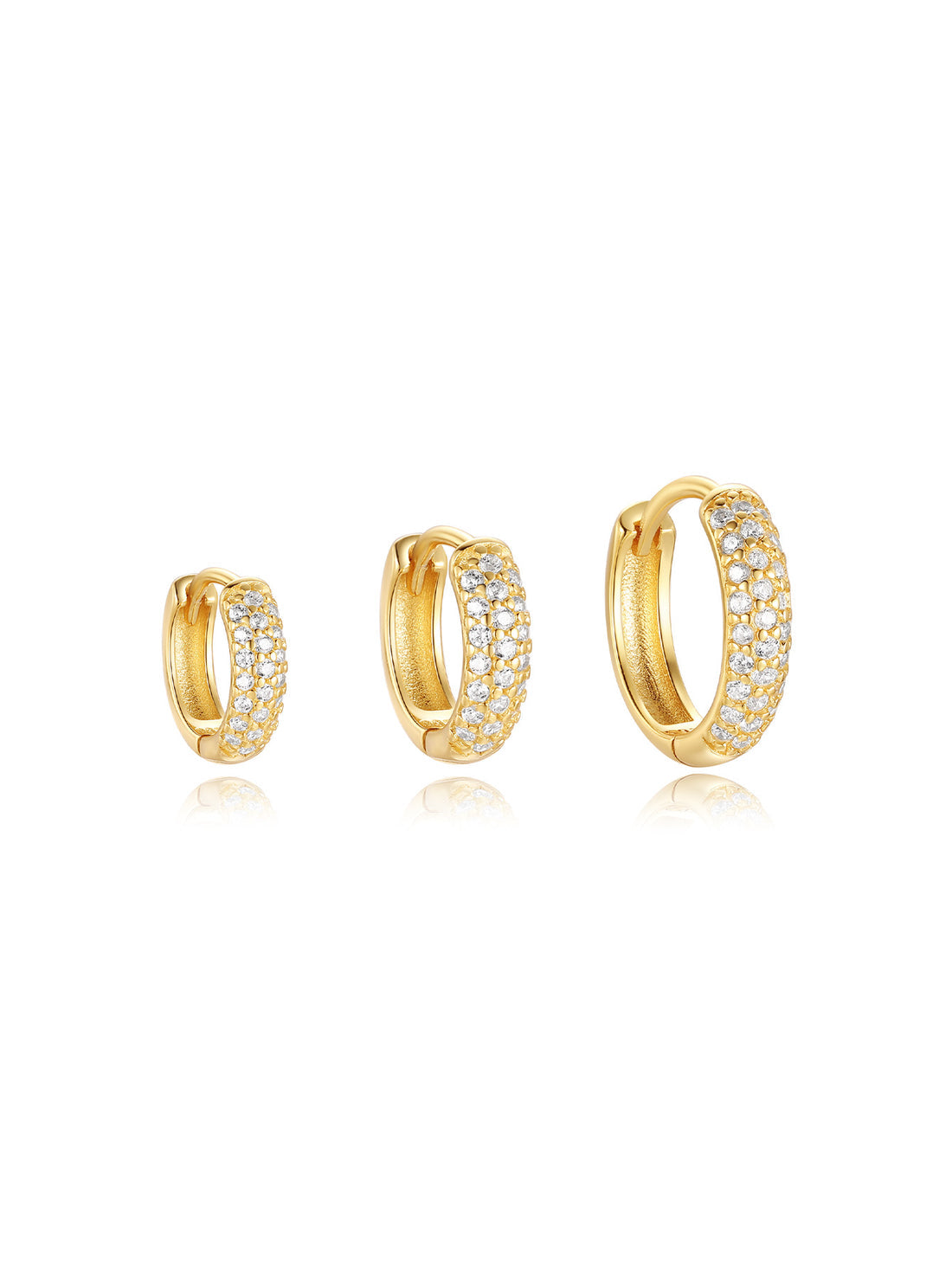 S925 Luxury Wide Zircon Hoop Earrings