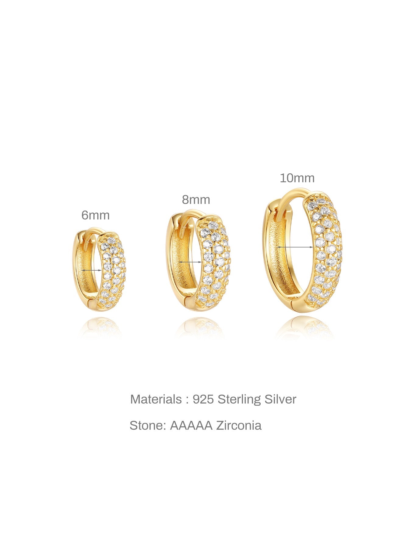 S925 Luxury Wide Zircon Hoop Earrings