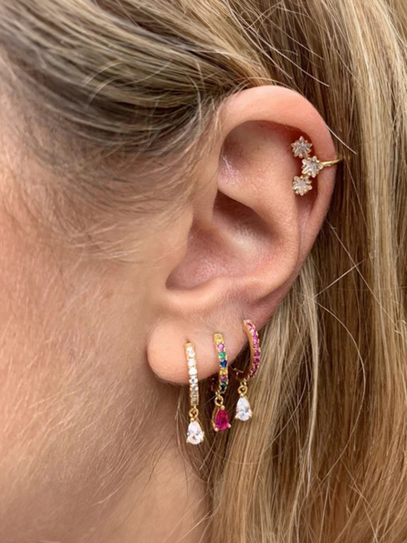 S925 Sterling Silver Drop Zirconia Earrings