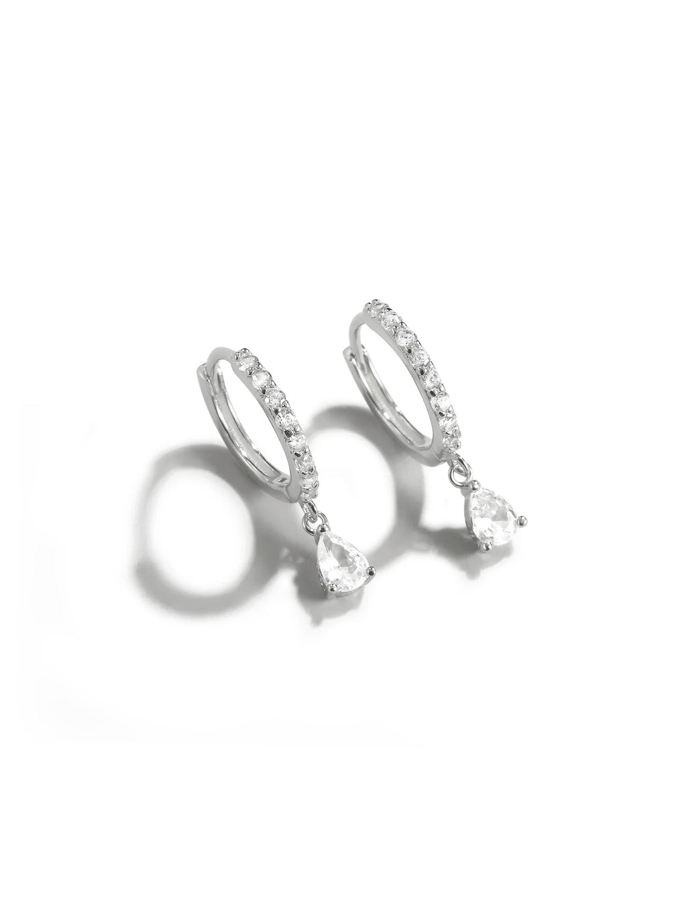 S925 Sterling Silver Drop Zirconia Earrings