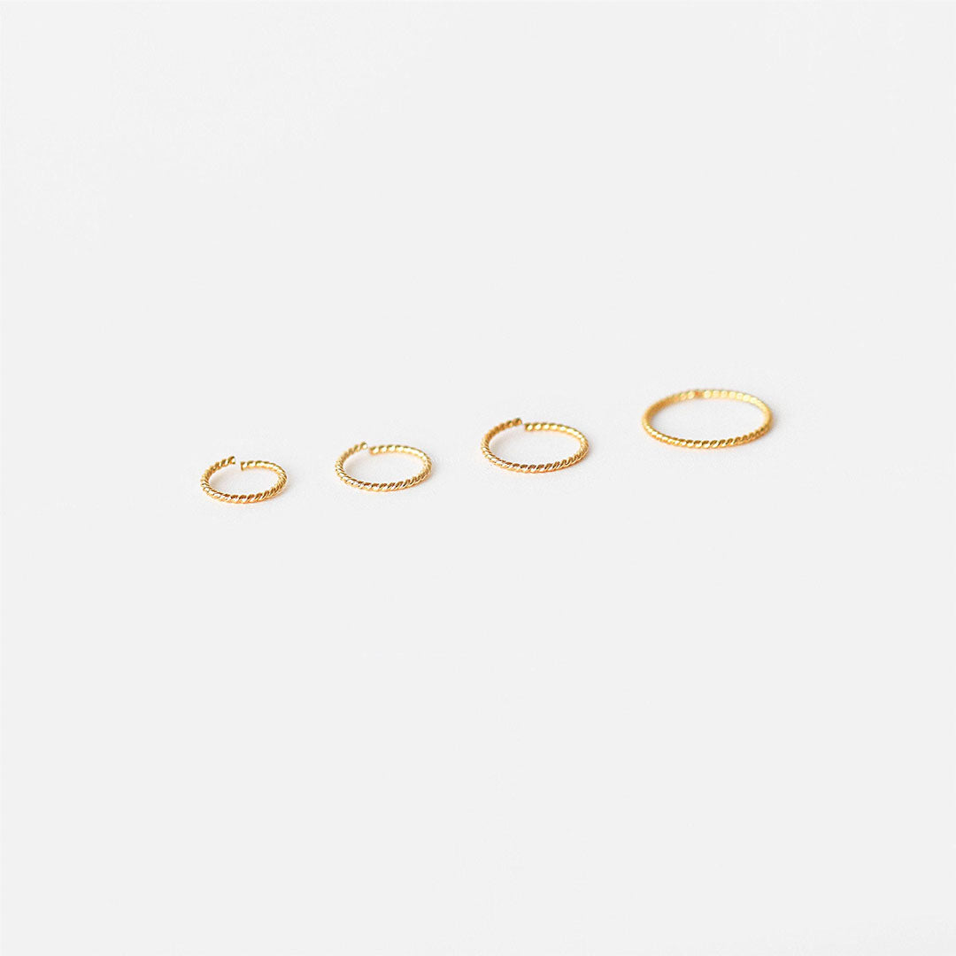 G23 Titanium Thin Twisted Hoops Rings for Ear or Nose Piercings