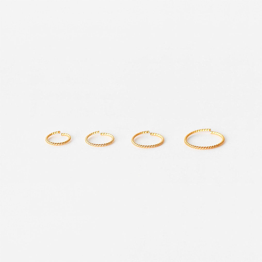 G23 Titanium Thin Twisted Hoops Rings for Ear or Nose Piercings