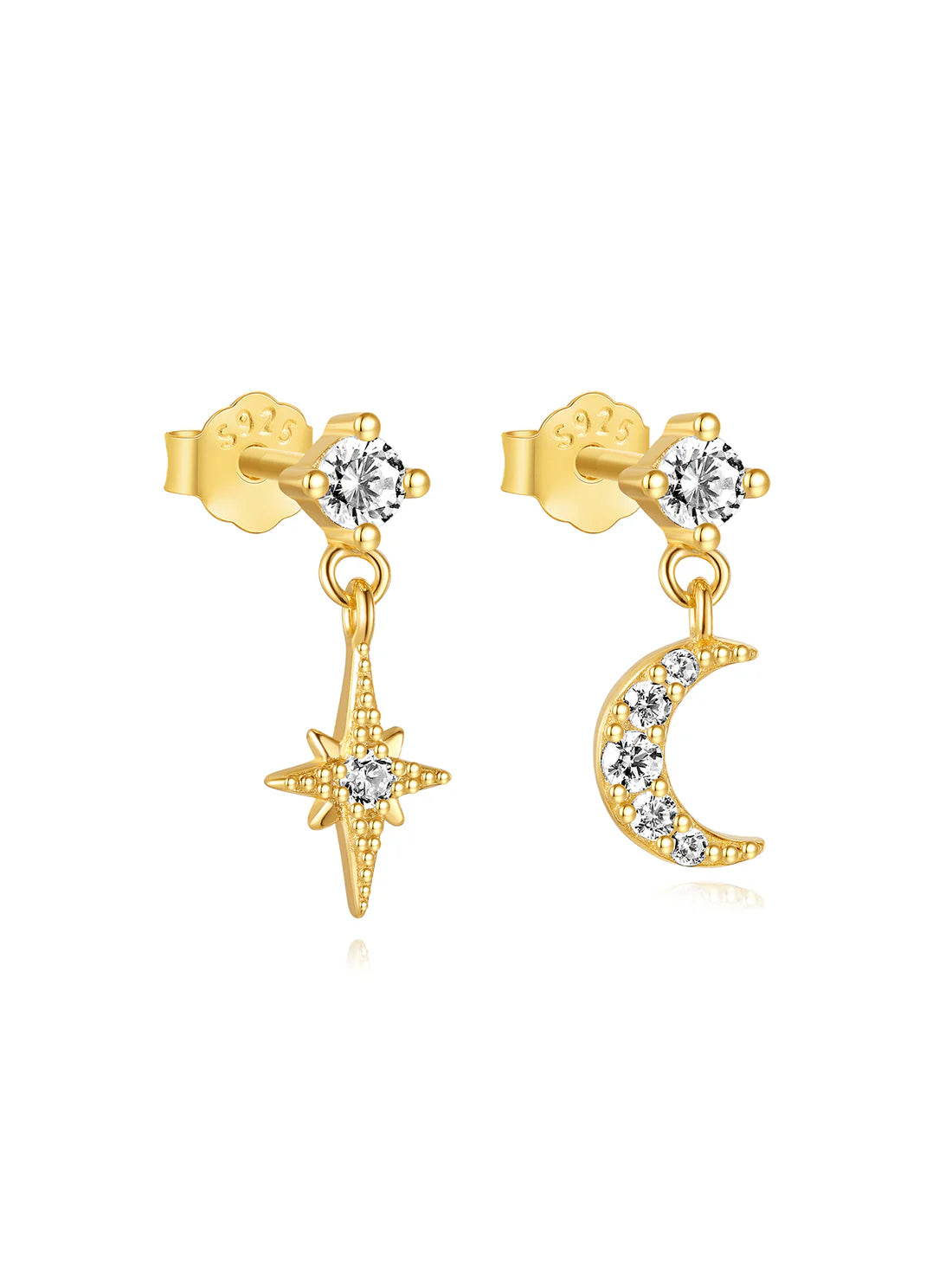 S925 Celestial Moon and Star Set