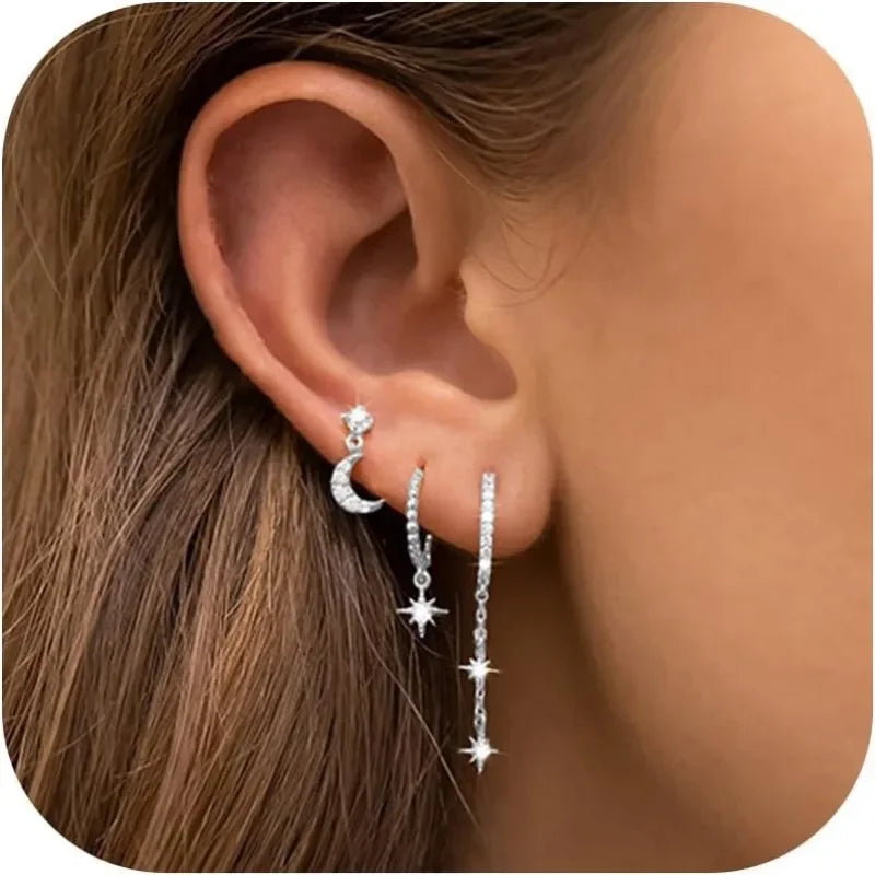 S925 Celestial Moon and Star Set