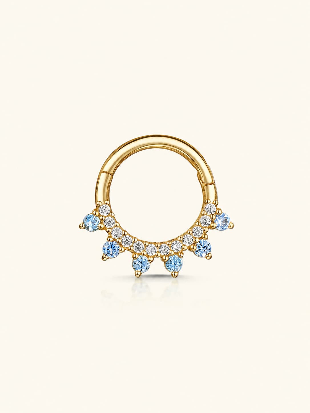 925 Sterling Silver Aquamarine Zircon Daith Jewelry& Septum