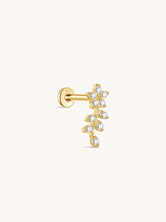 S925 Sterling Silver Dainty Mini Flower Ear Piercing Stud