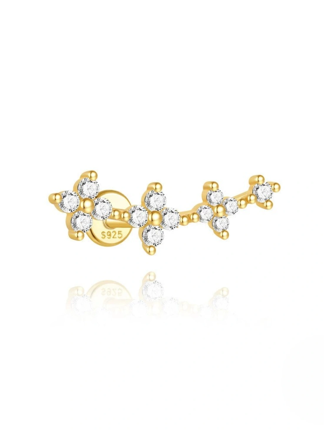 925 Sterling Silver Butterfly Flower Star Piercing Studs