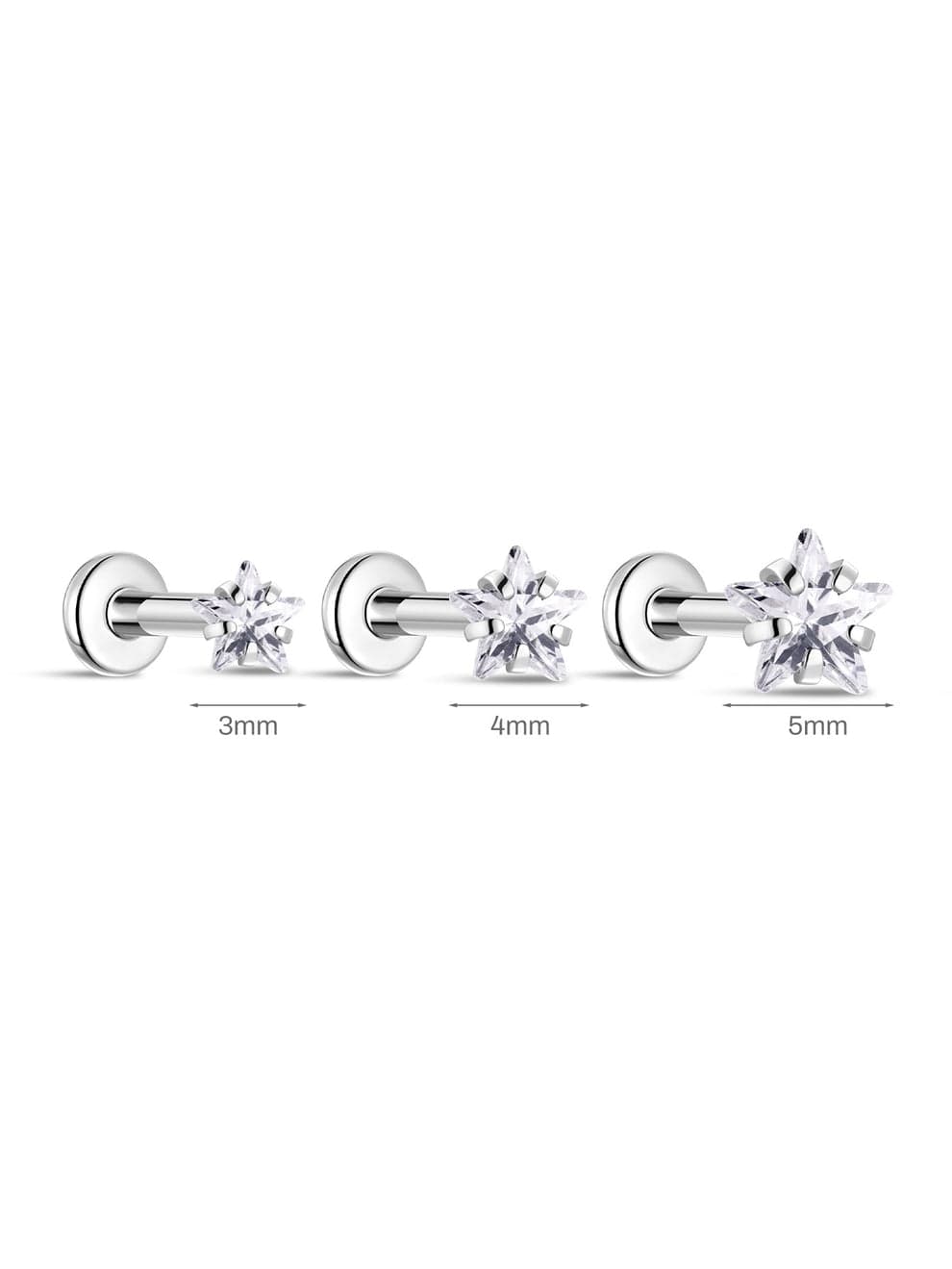 G23 Titanium Shining Stars Ear Piercing Stud