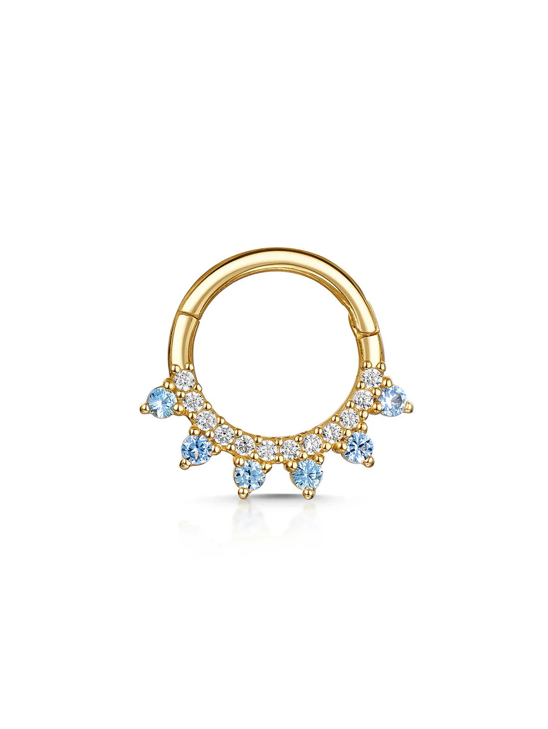 925 Sterling Silver Aquamarine Zircon Daith Jewelry& Septum