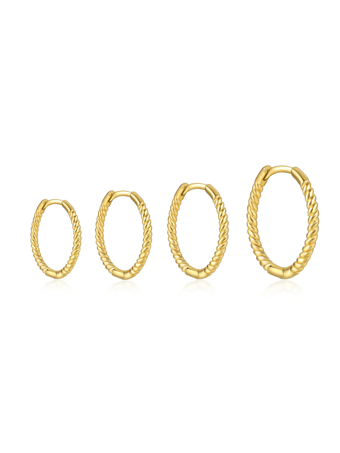 Minimalist 925 Sterling Silver Twisted Hoop Earrings