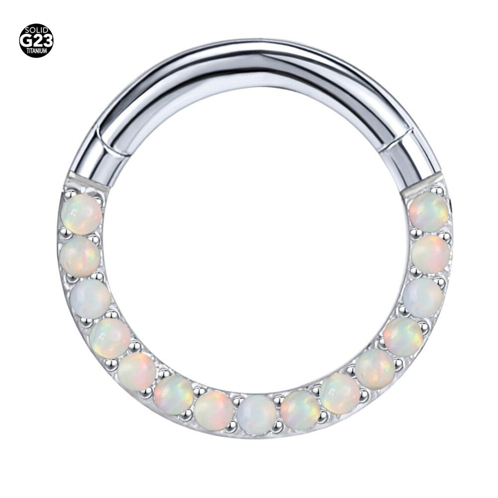 G23 Titanium Opal Septum & Daith Hoop