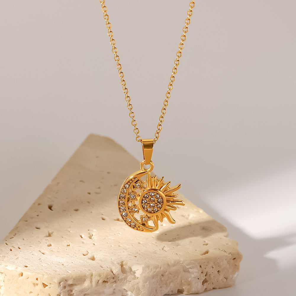 Waterproof Titanium Steel French Retro Love Pendant Necklace