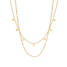 Waterproof Titanium Double-Layer Tassel Sequined Bead Necklace