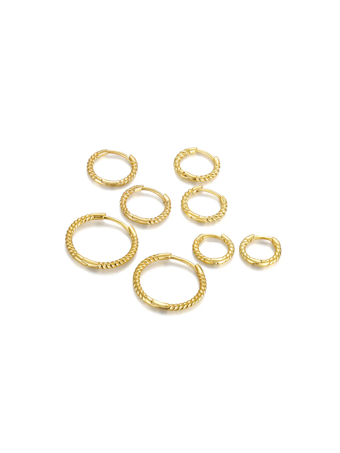 925 Sterling Silver Twist Hoop Earrings