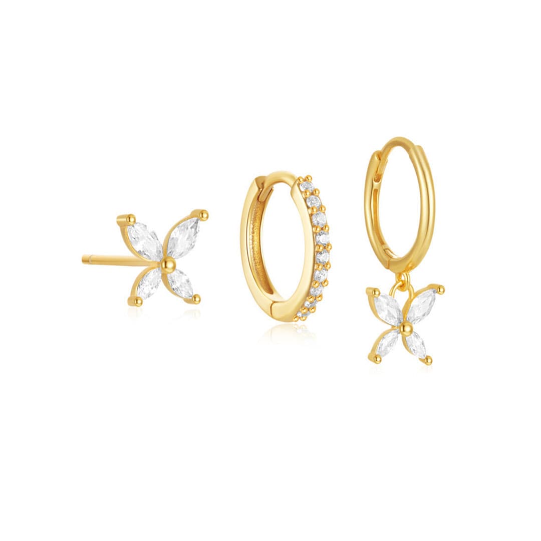 S925 Butterfly Zirconia Earrings Gift Set